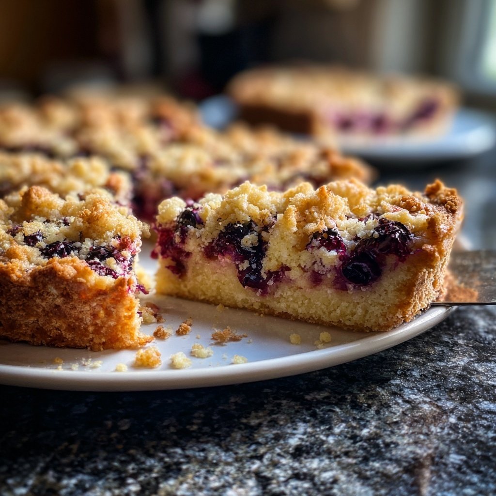 Streuselkuchen Mit Heidelbeeren Und Vanille