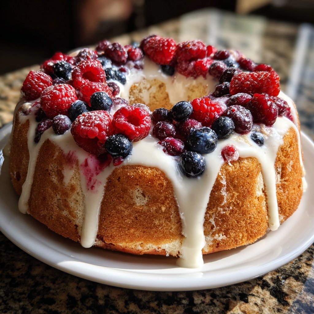 Blechkuchen mit Beeren und Creme