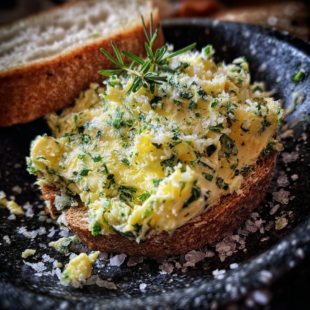 Kräuterbutter Mit Knoblauch Und Meersalz