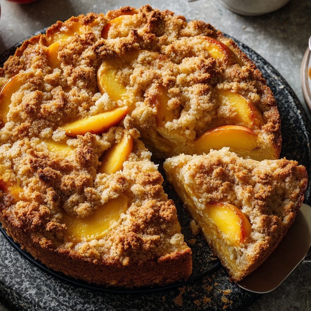 Streuselkuchen Mit Pfirsich