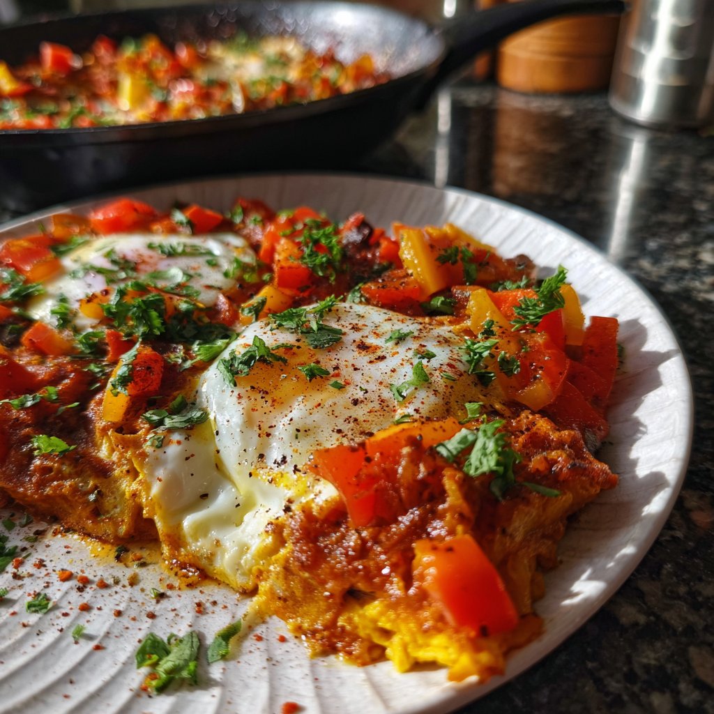 Shakshuka mit Tomaten und Paprika